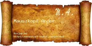 Mauszkopf Andor névjegykártya
